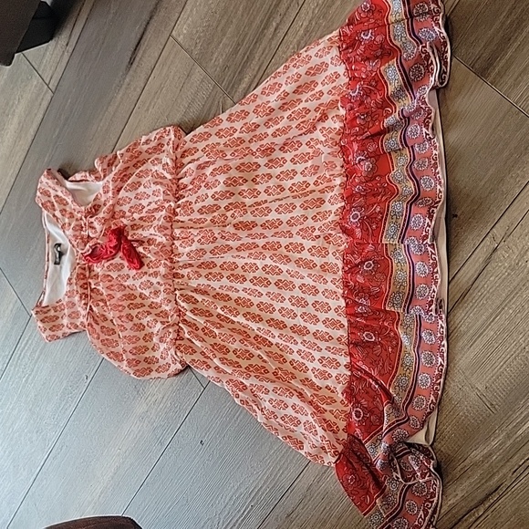LILY ROSE DRESS PRETTY RED/ORANGE COLOR - Picture 1 of 6